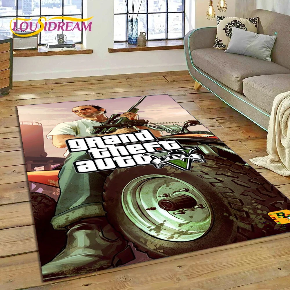 Gaming Console With Gta - سجادة ألعاب ثلاثية الأبعاد بتصميم لعبة