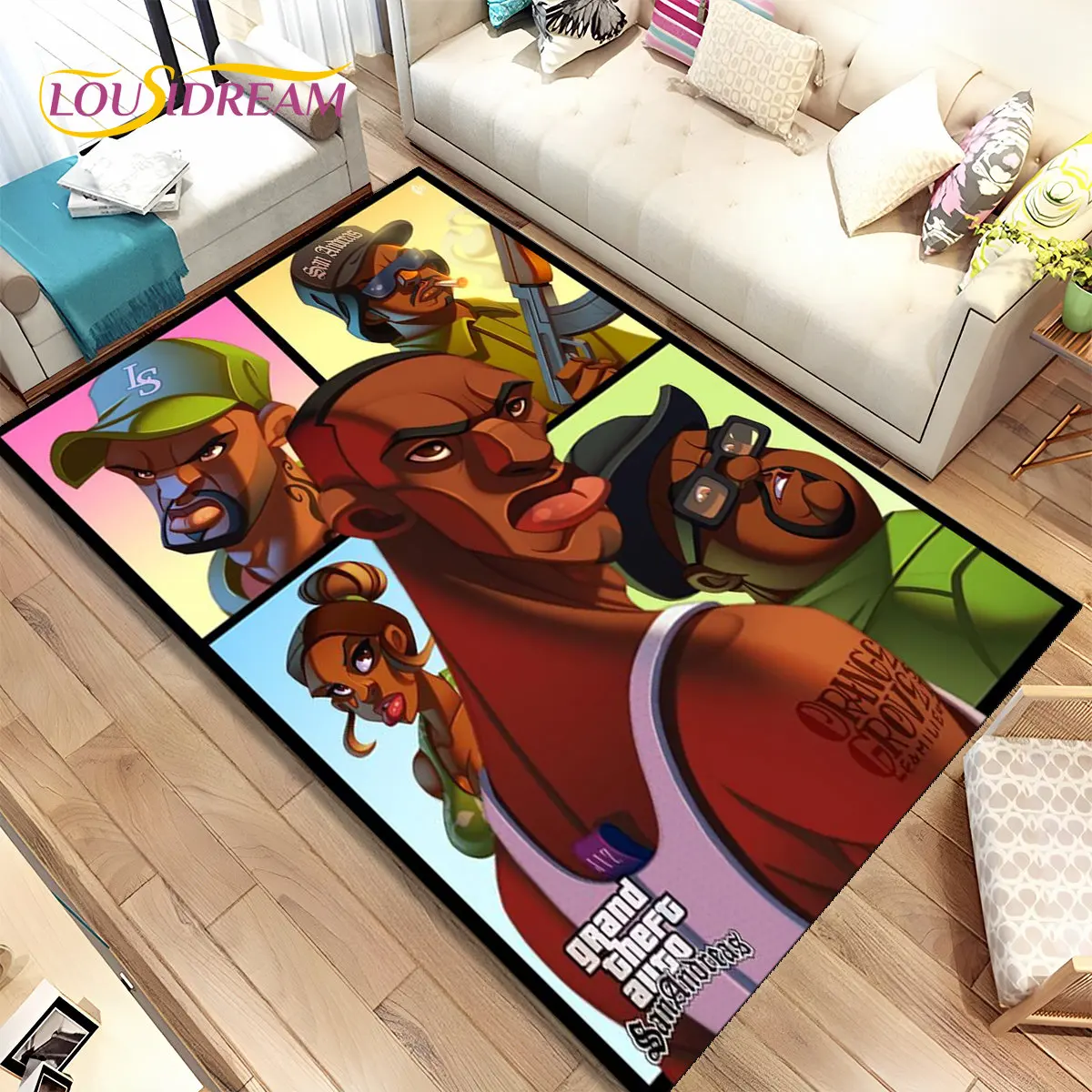 Gaming Console With Gta - سجادة منطقة الألعاب بتصميم لعبة جراند